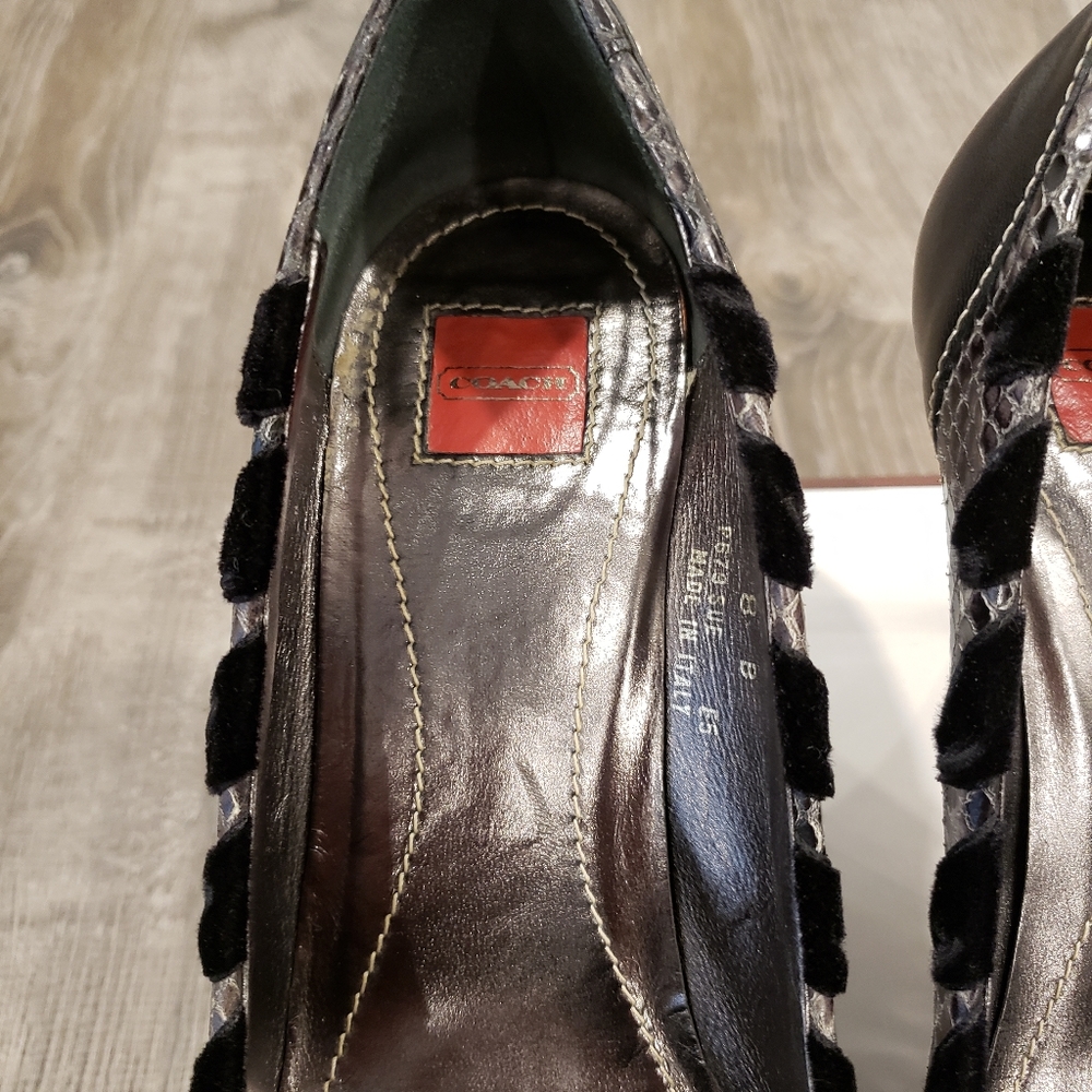 Coach Sue Printed Python Pumps With Bow Size 8 Gr… - image 8